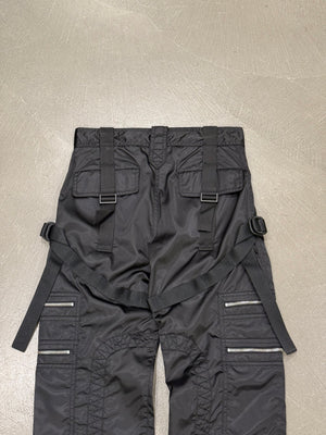 A/W2003 Dolce & Gabbana bondage nylon technical cargo pants