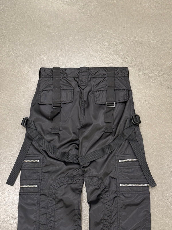 A/W2003 Dolce & Gabbana bondage nylon technical cargo pants