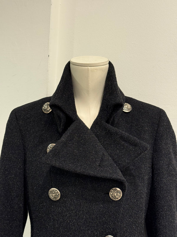 1990s Dolce & Gabbana double breasted long military wool coat