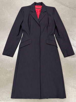 A/W1998 Alexander McQueen “Joan” pinstripe long tailored coat