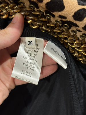 A/W2010 Balmain by Christophe Decarnin leopard pony hair metal chain jacket