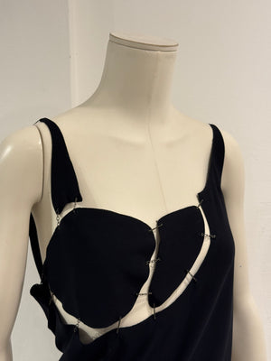 S/S2003 Jean Paul Gaultier cut-out metal chain halter top
