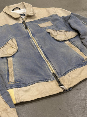 2000s Armani horse leather hybrid bomber jacket