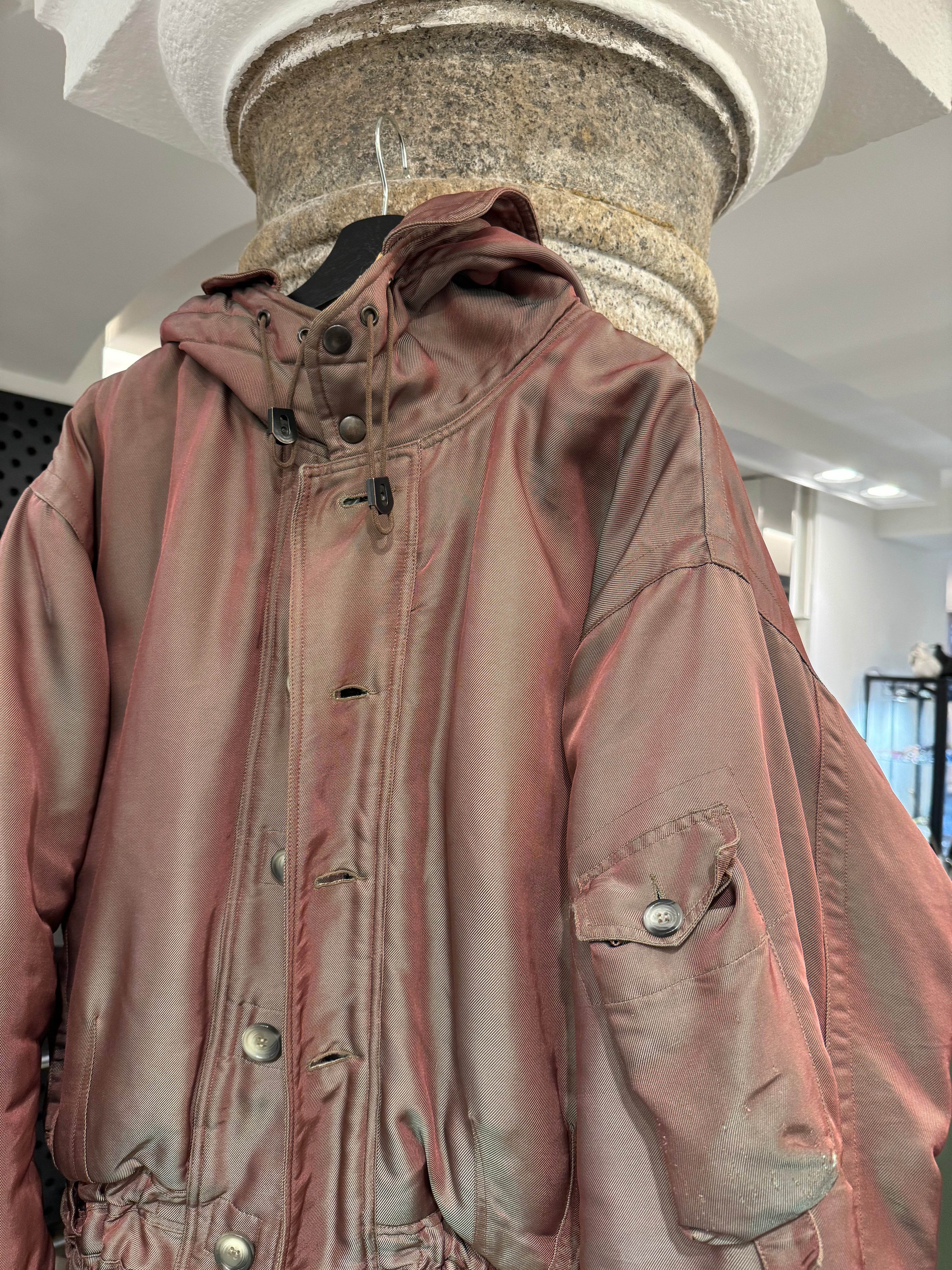 A/W1993 Giorgio Armani iridescent cropped military parka