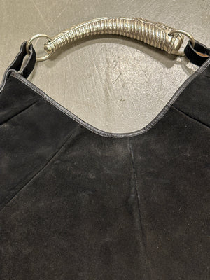 2002 Yves Saint Laurent Mombasa black suede bag