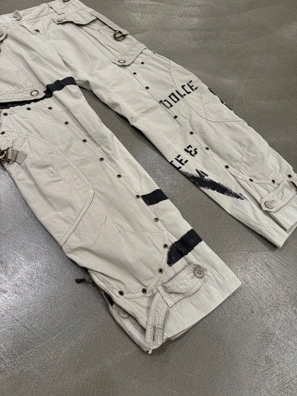 S/S2004 Dolce & Gabbana printed bondage cargo pants