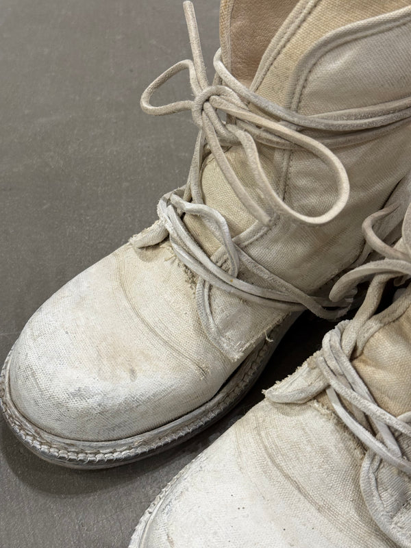 1990s Dirk Bikkembergs distressed leather lace-through boots