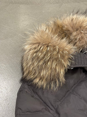 2000s Dsquared2 cropped puffer jacket with real murmanski fur