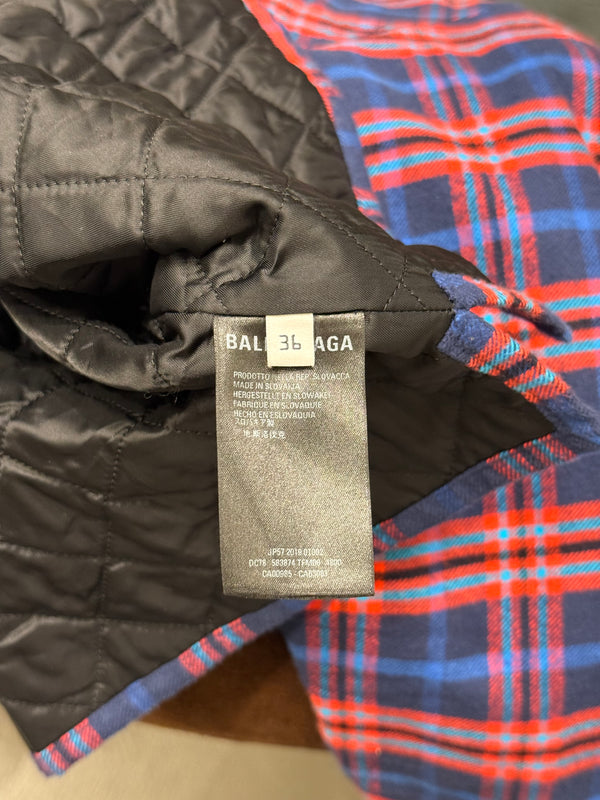 2020 Balenciaga swing flanel checkered jacket