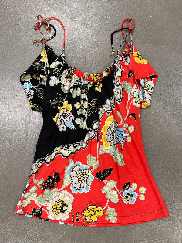 S/S 2003 Roberto Cavalli "Chinoiserie" floral top