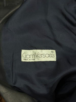 1980s Gianni Versace suspended shoulders cropped leather jacket