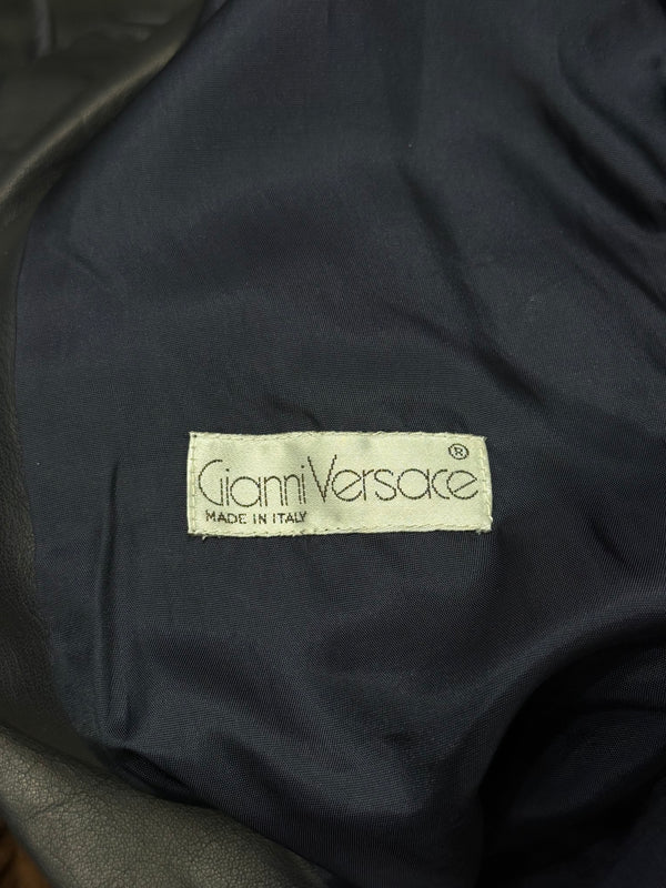 1980s Gianni Versace suspended shoulders cropped leather jacket