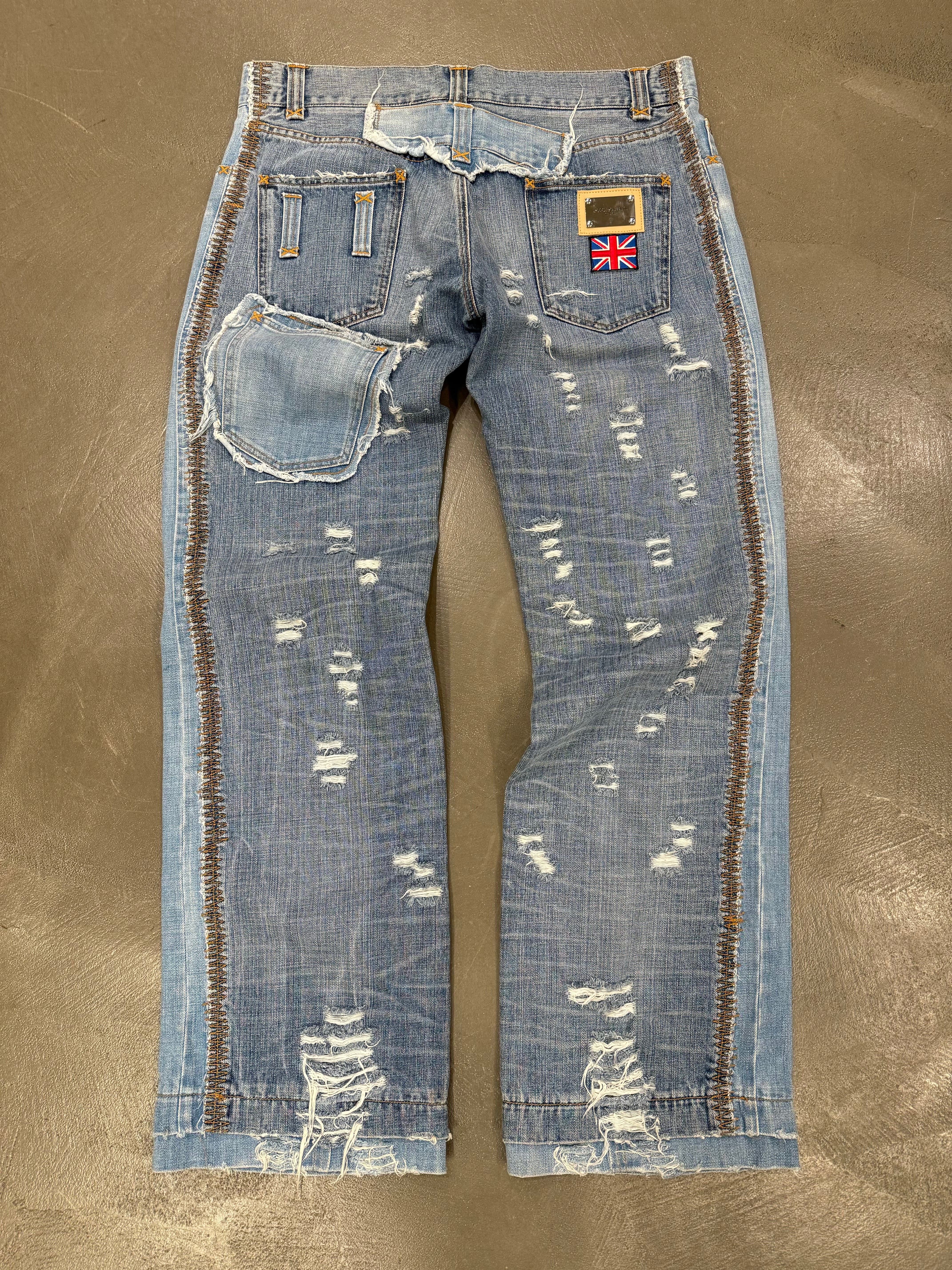 S/S2004 Dolce & Gabbana David Beckham reconstructed jeans