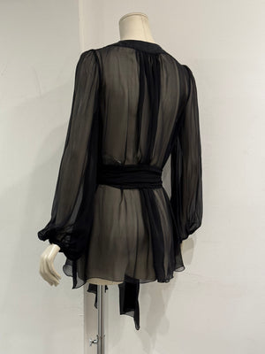 2000s Dolce & Gabbana silk chiffon blouse