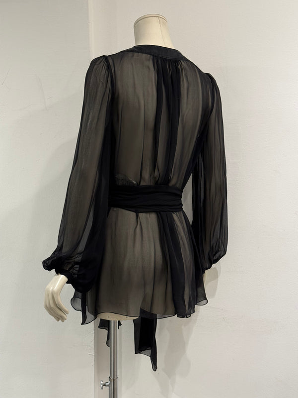 2000s Dolce & Gabbana silk chiffon blouse