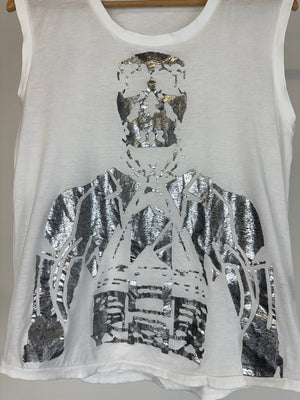SS2004 Dior skeleton silver top