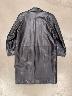 1980s Claude Montana oversized zipper leather coat