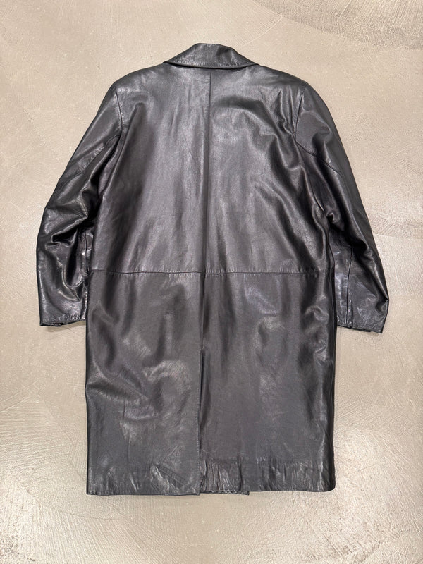 1980s Claude Montana oversized zipper leather coat