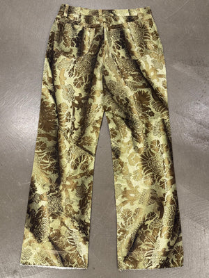2000s Roberto Cavalli print embellished jeans