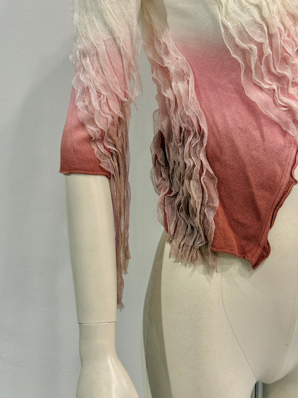 A/W2001 Roberto Cavalli shibori dyed deconstructed cardigan