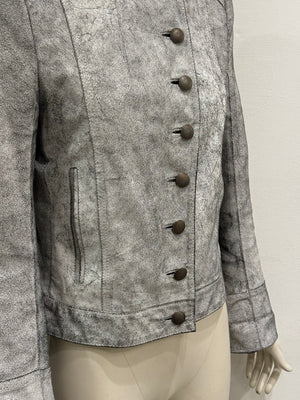 S/S 2002 Ann Demeulemeester runway cracked leather Napoleon military jacket