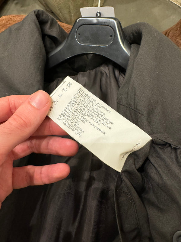 2000s Rick Owens giant hood coat with leather sleeves