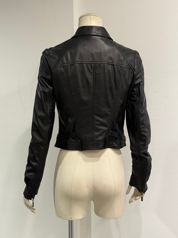 2000s Cavalli biker leather jacket