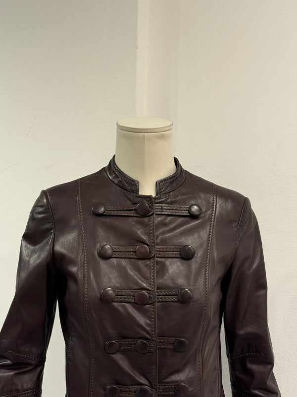 2010 Emporio Armani Napoleon leather military jacket