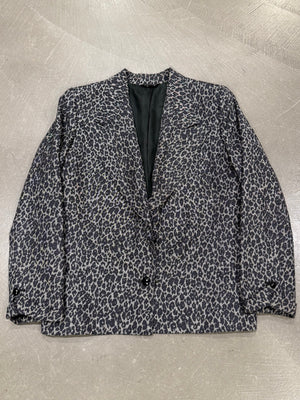 1990s Gianni Versace leopard print tailored blazer jacket