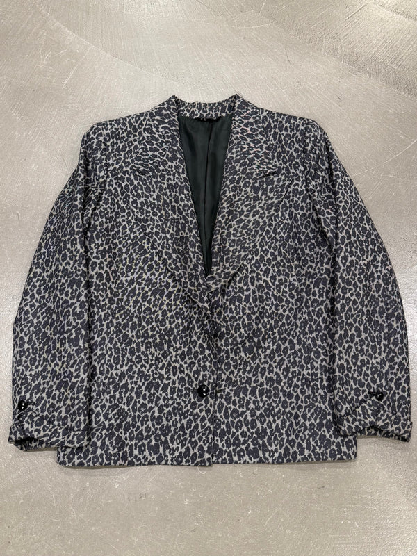1990s Gianni Versace leopard print tailored blazer jacket