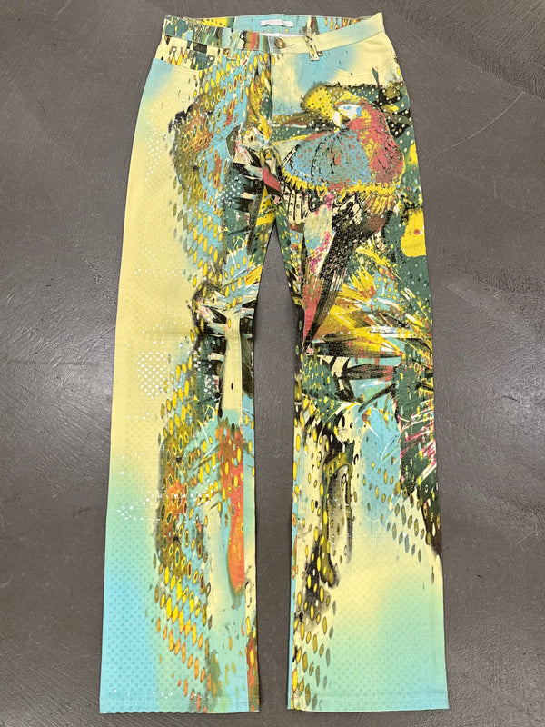S/S2003 Roberto Cavalli parrot tropical pants