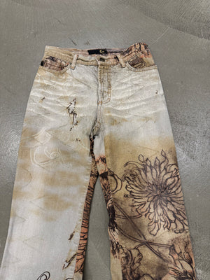 2000s Roberto Cavalli tattoo pants