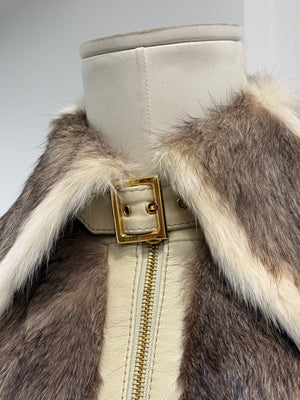 A/W2001 Dolce & Gabbana fur & leather biker jacket