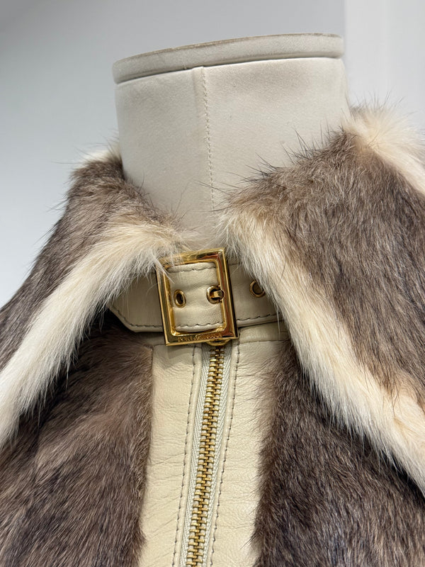A/W2001 Dolce & Gabbana fur & leather biker jacket