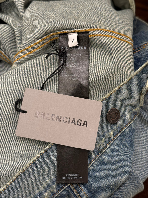 2022 Balenciaga denim hooded anorak jacket