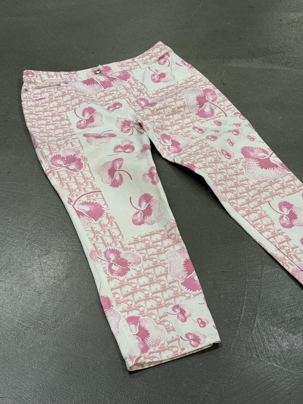 2000s Christian Dior by Galliano capri monogram pants