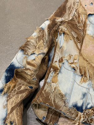 A/W2001 Roberto Cavalli “phoenix” double layer destroyed runway denim jacket