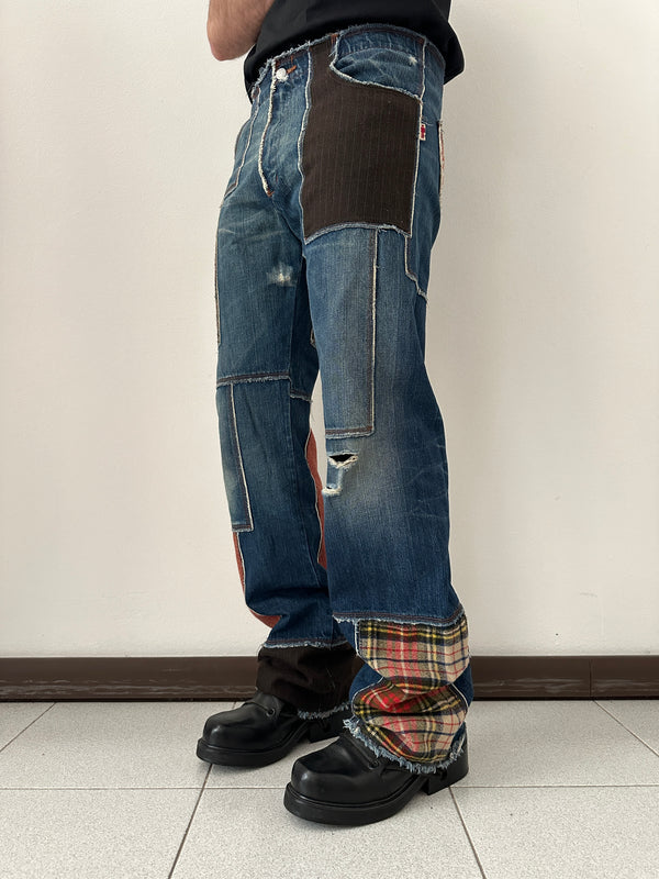 1990s Jean Paul Gaultier patchwork jeans
