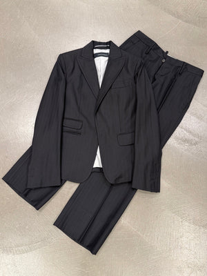2000s Dsquared2 black pinstripe suit set