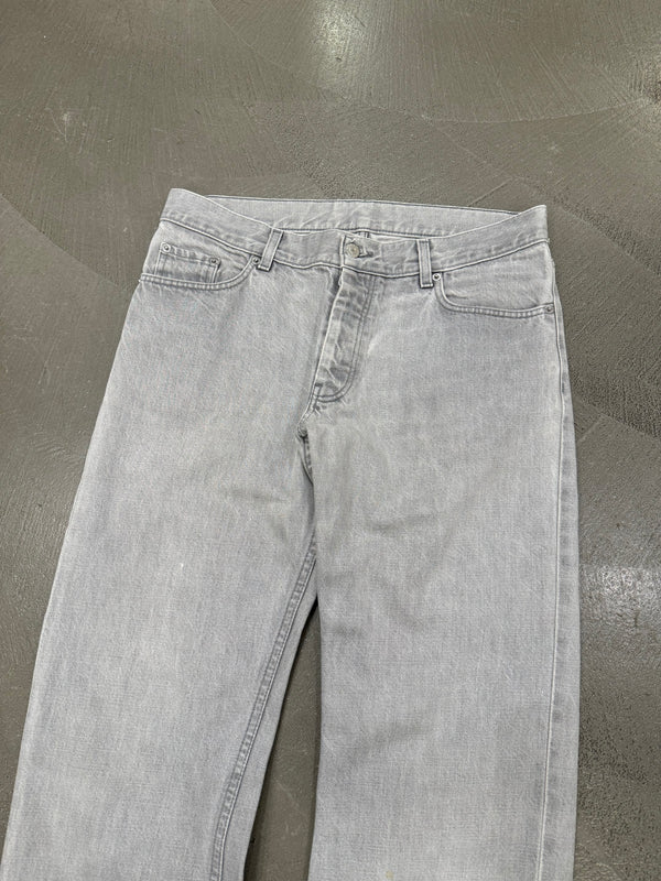 1990s Helmut Lang vintage grey faded denim