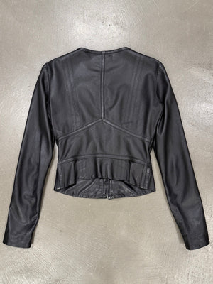 2000s Gucci by Tom Ford cropped paneled leather jacket