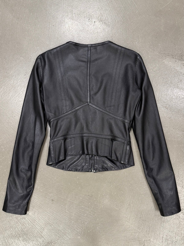 2000s Gucci by Tom Ford cropped paneled leather jacket