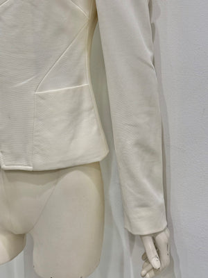 2000s Gianni Versace back zip structured paneled jacket