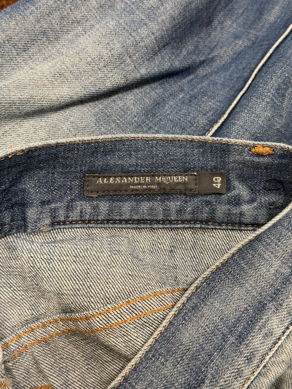 2000s Alexander McQueen low rise lace-up jeans