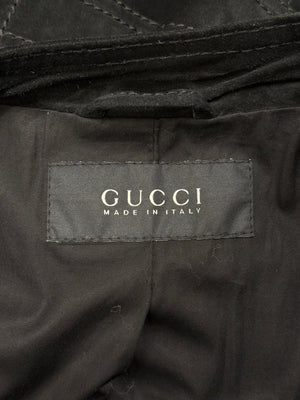 2000s Gucci faded black suede safari jacket