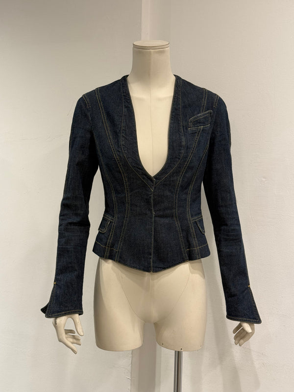 2000s Dolce & Gabbana fitted denim jacket