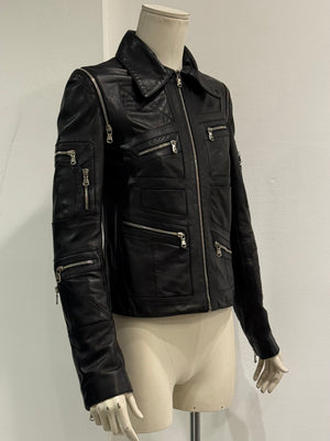 2001 Dolce & Gabbana multi-zip biker leather jacket