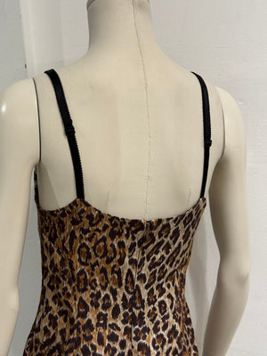 2000s Dolce & Gabbana leopard print bustier dress