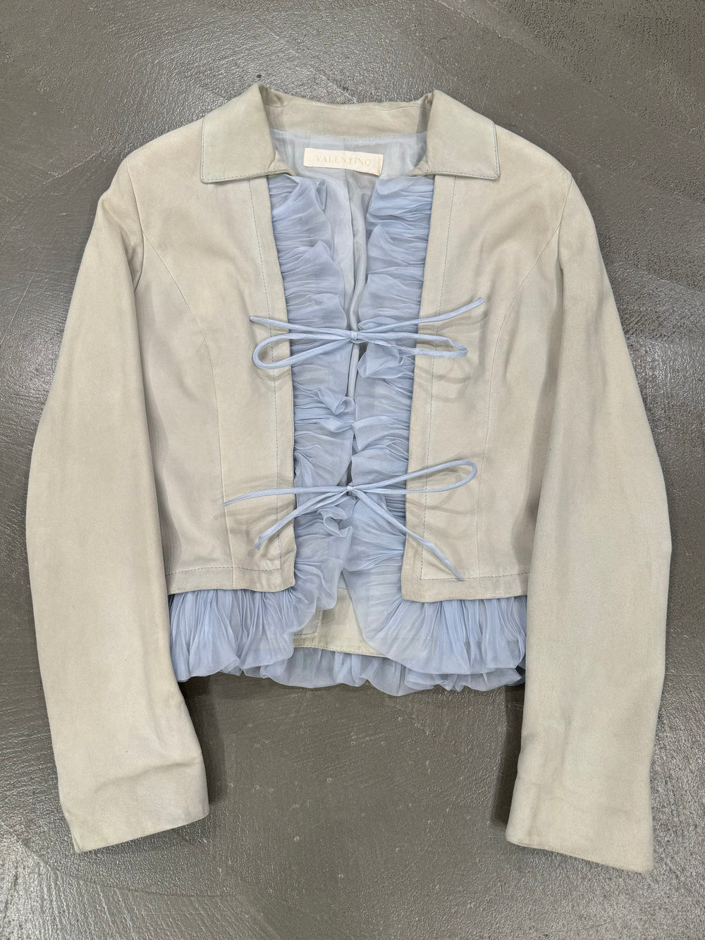 1990s Valentino mainline leather jacket with silk inserts