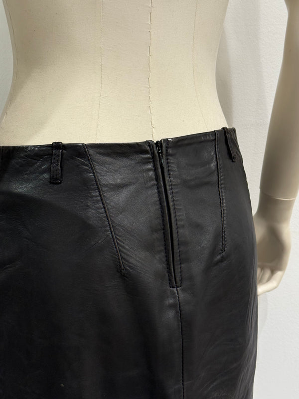 1990s Ann Demeulemeester leather skirt